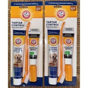 2-Pack Dog Dental Kit BONUS Enzymatic Beef Flavor Mint  Arm & Hammer Toothbrush